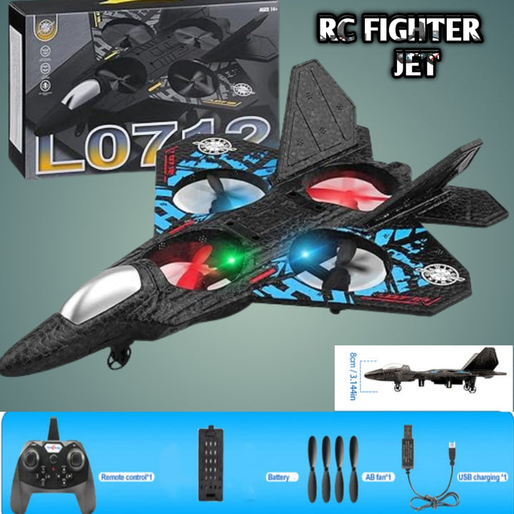 LO-712 Remote Control Fighter Jet – 2.4GHz RC Aeroplane with LED Lights | High-Speed Flying Toy for Kids & Adults
