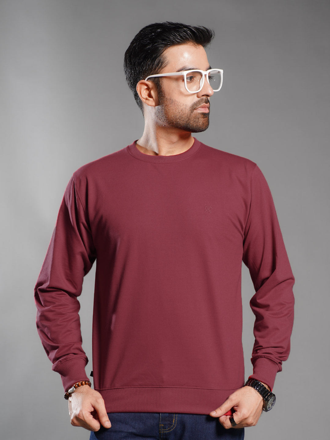 Maroon Men’s Fleece Sweat Shirt (SSF-018)