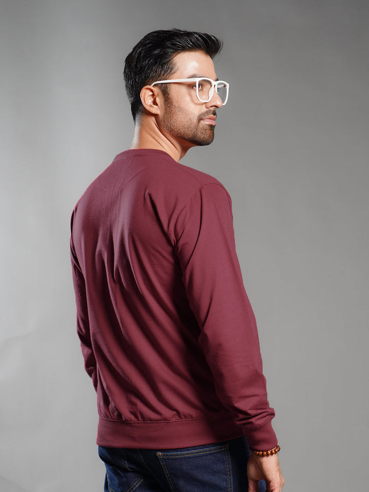 Maroon Men’s Fleece Sweat Shirt (SSF-018)