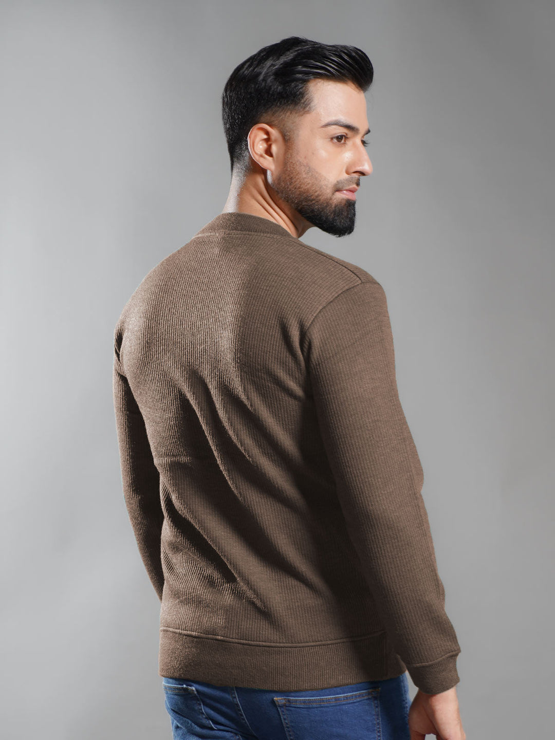 Brown Imported Men’s Fleece Sweat Shirt (SSPF-005)