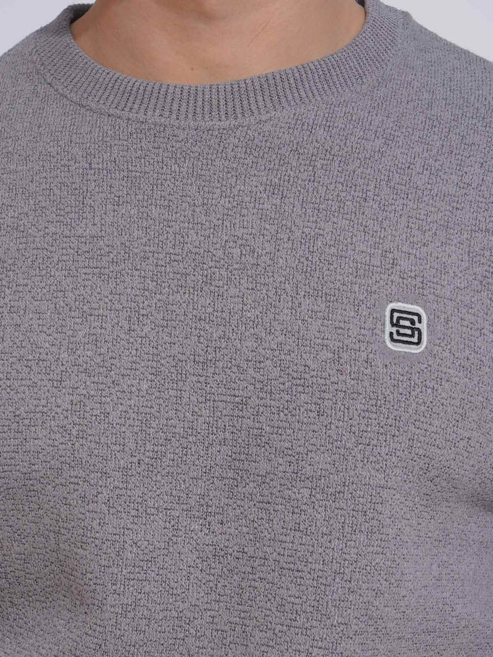 Grey Men’s Fleece Sweat Shirt (TEE-220)