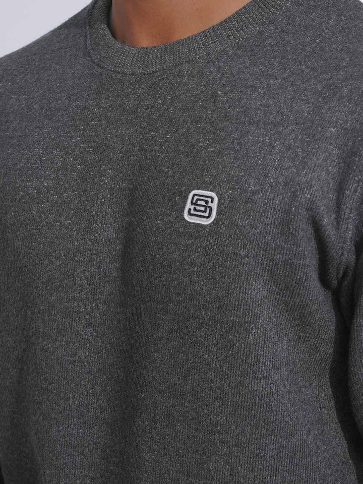 Charcoal Men’s Fleece Sweat Shirt (TEE-222)