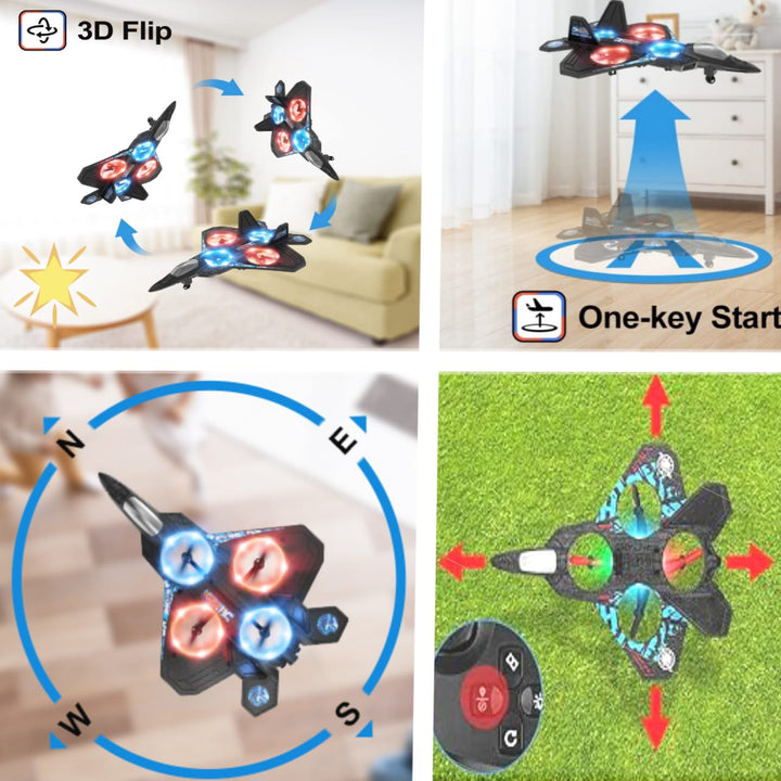 LO-712 Remote Control Fighter Jet – 2.4GHz RC Aeroplane with LED Lights | High-Speed Flying Toy for Kids & Adults