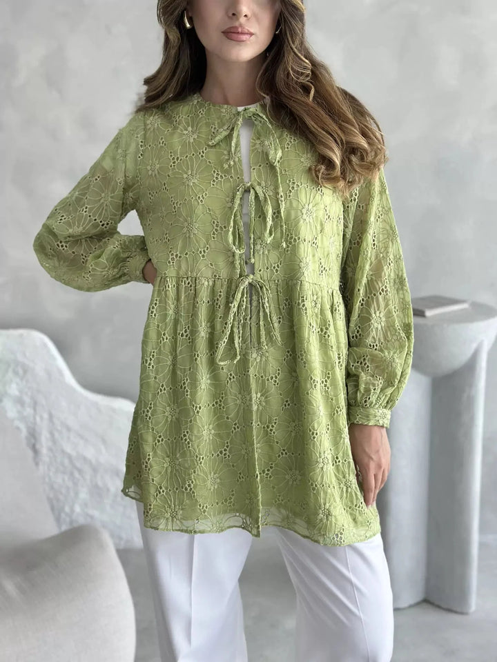 Flossie Green Embroidered Shirt