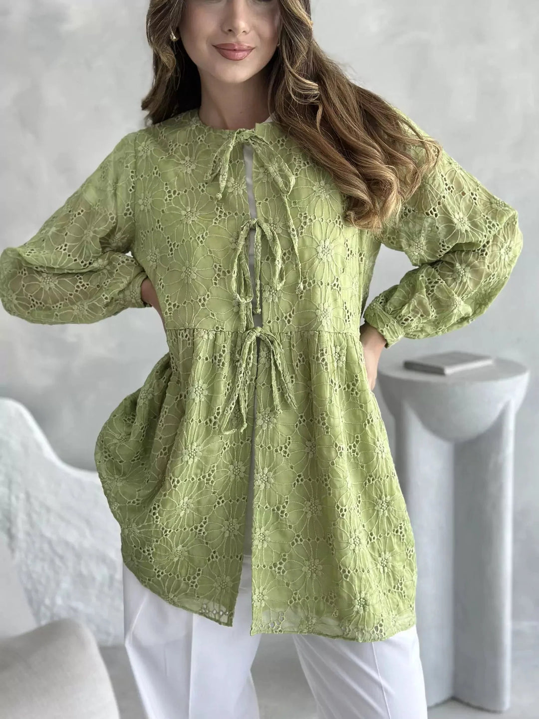 Flossie Green Embroidered Shirt