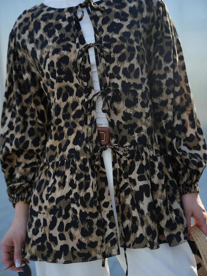 Animal Print Coquette Shirt