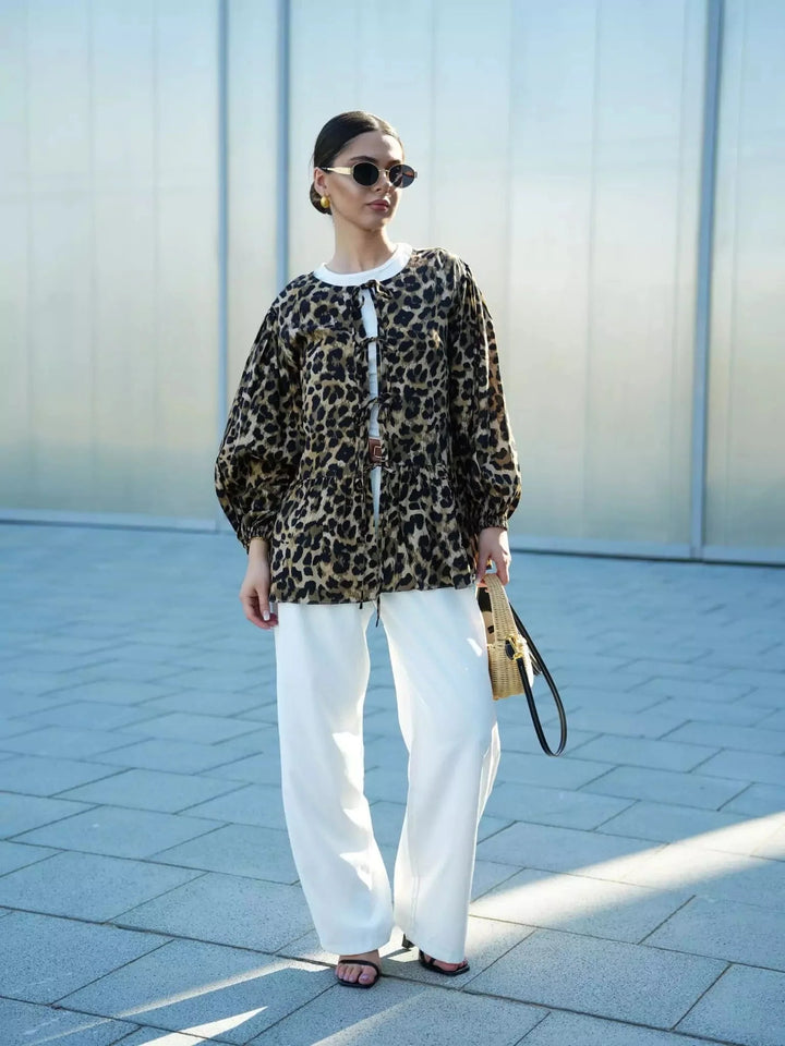 Animal Print Coquette Shirt