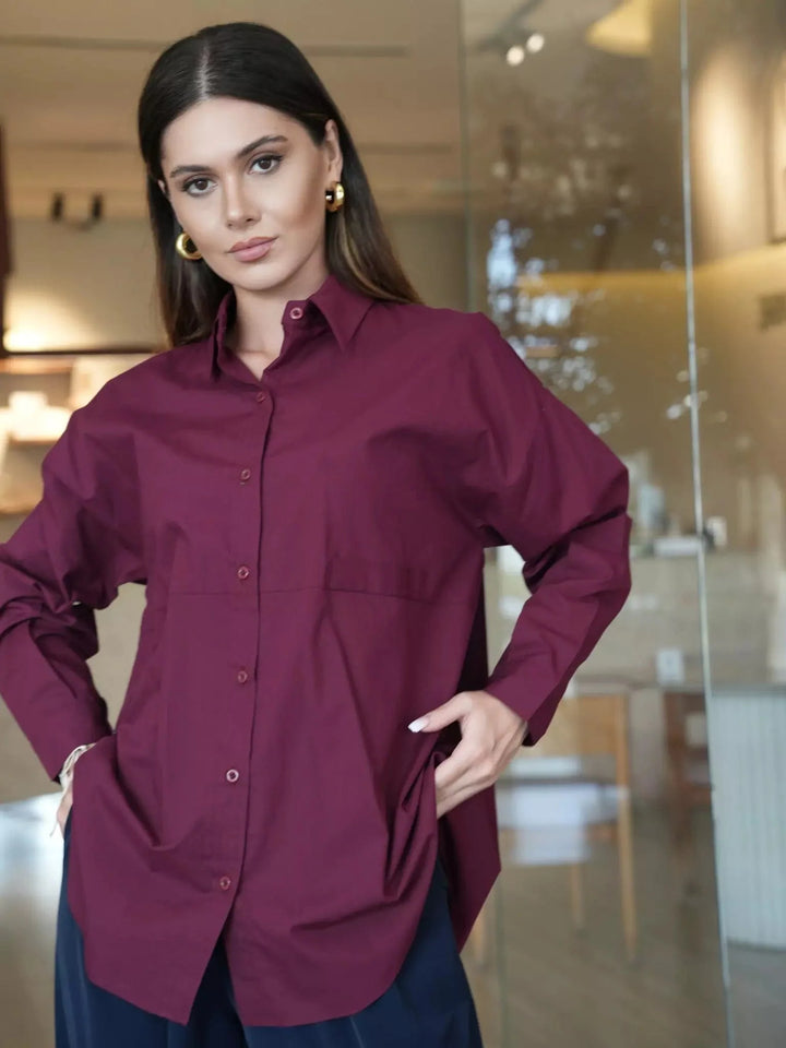 Orient Plum Button Down Shirt